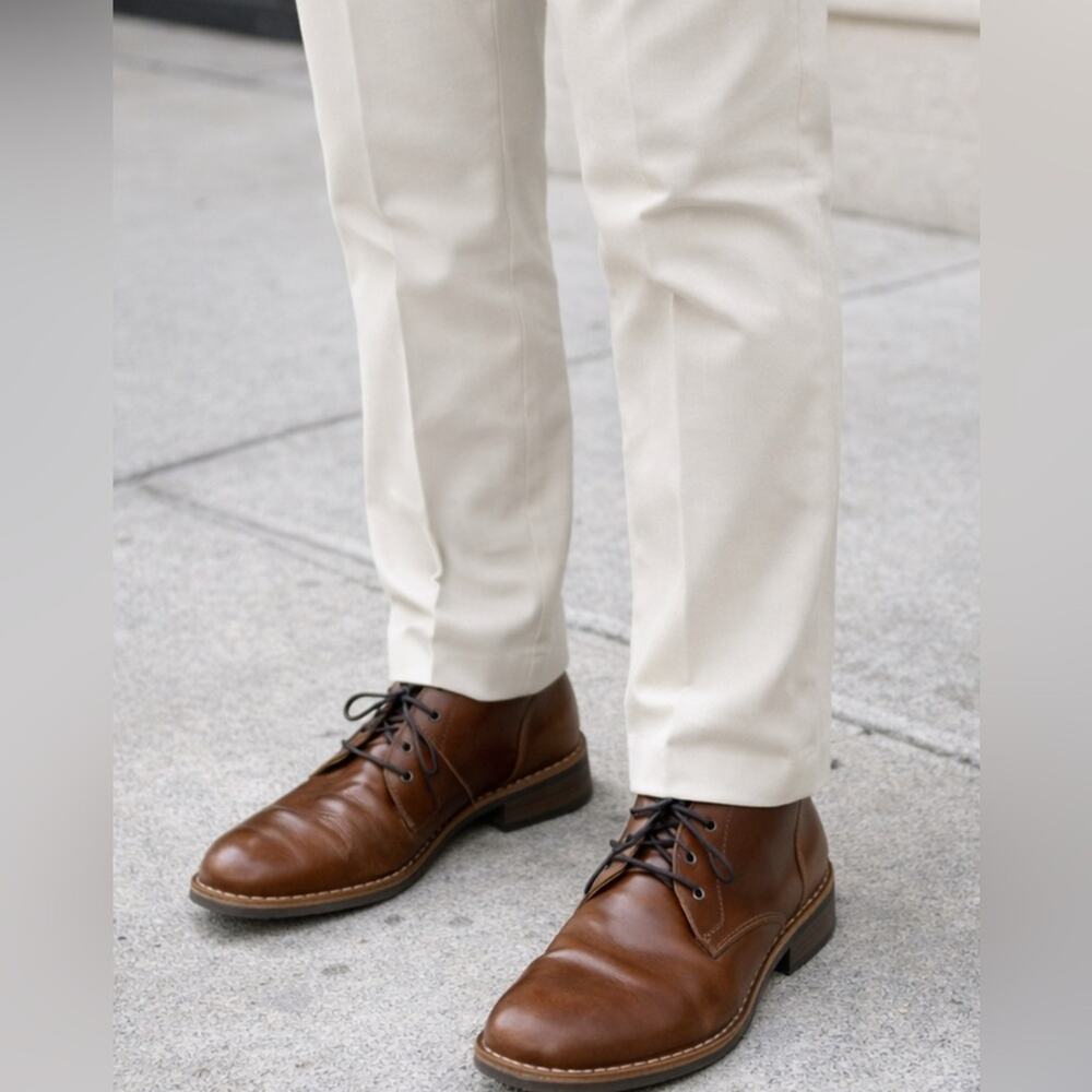 Crown Vintage Brown Leather Chukka Boots Lace Up Casual Dress Boots Men’s Size 9
